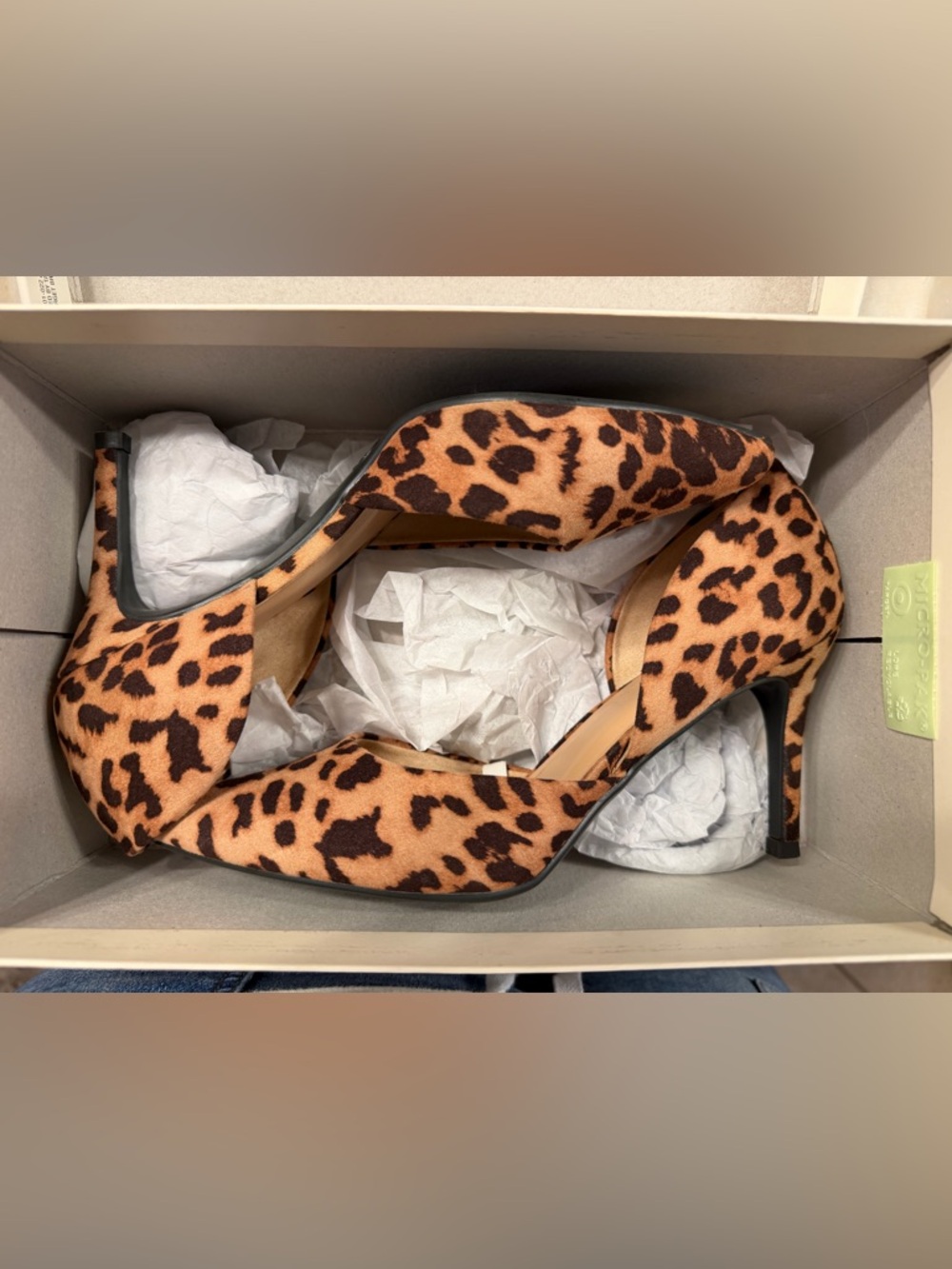 a new day Leopard Print Pointed Toe Heels - Tan and Dark Brown